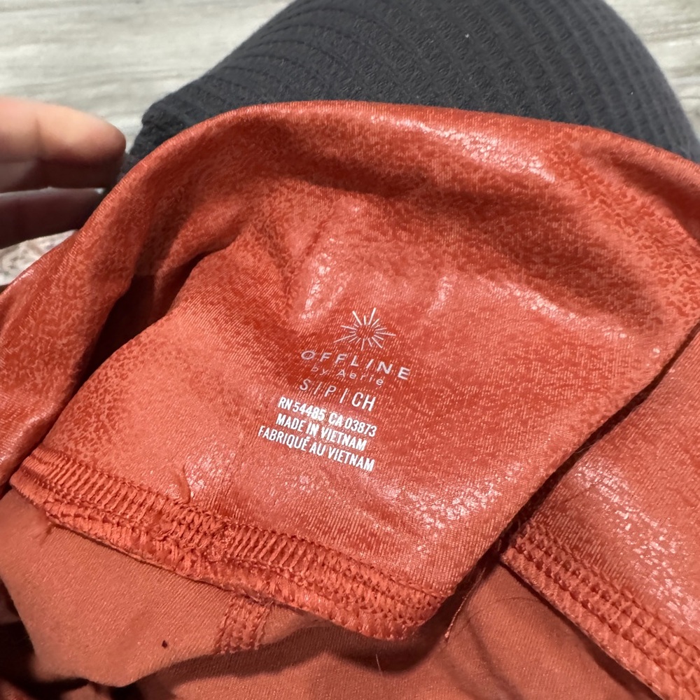 Aerie offline crackle Rust Orange High-Waisted Leggings - Picture 4 of 4